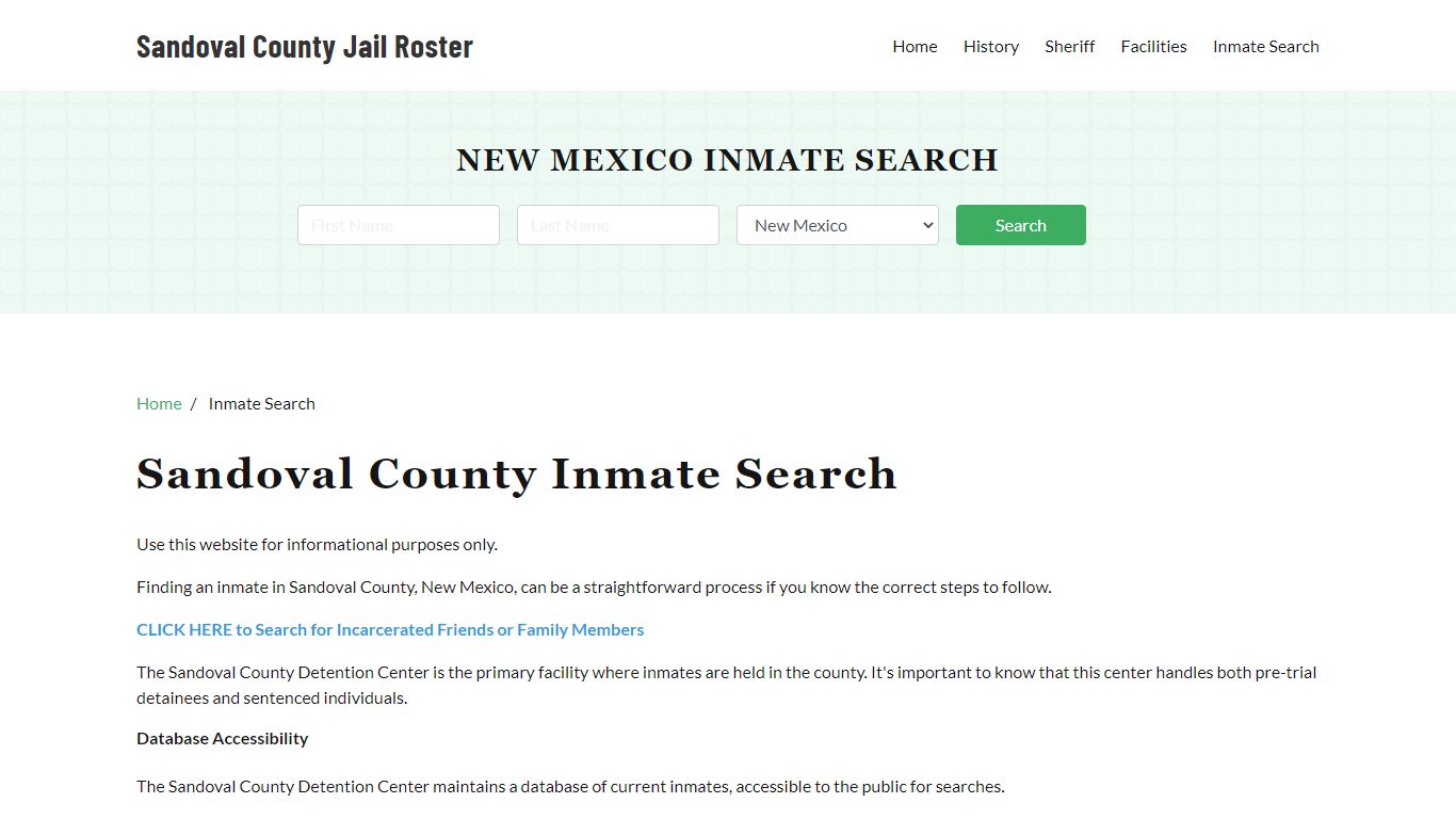 Sandoval County, NM Detainee Lookup