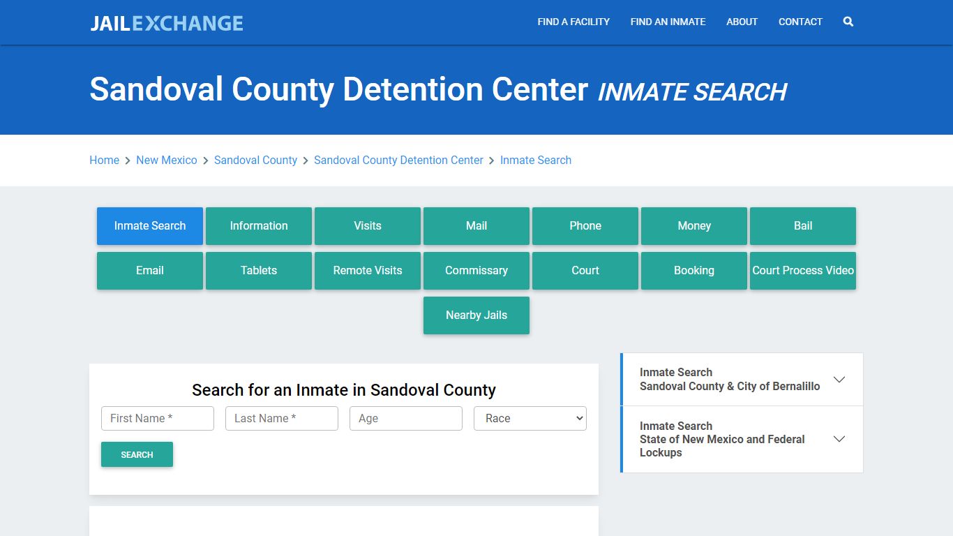 Sandoval County Detention Center Inmate Search - Jail Exchange