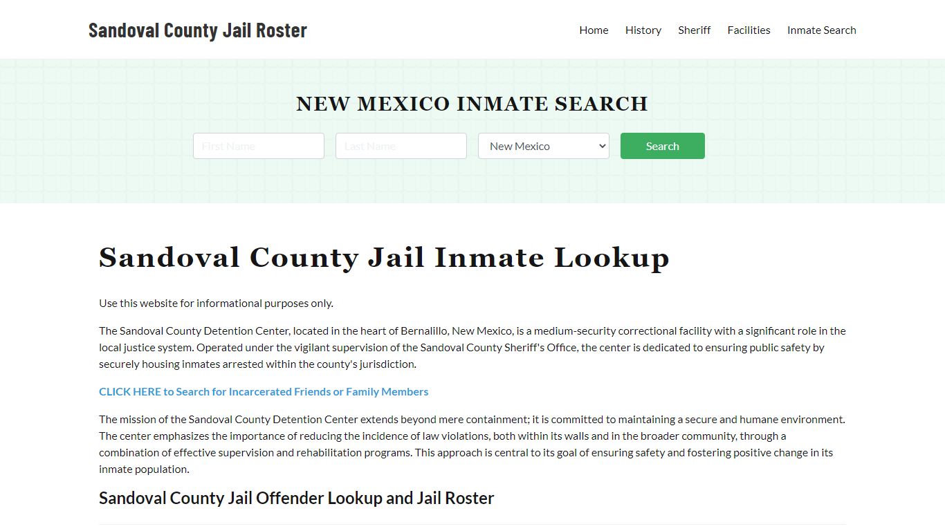 Sandoval County Jail Roster Lookup, NM, Inmate Search