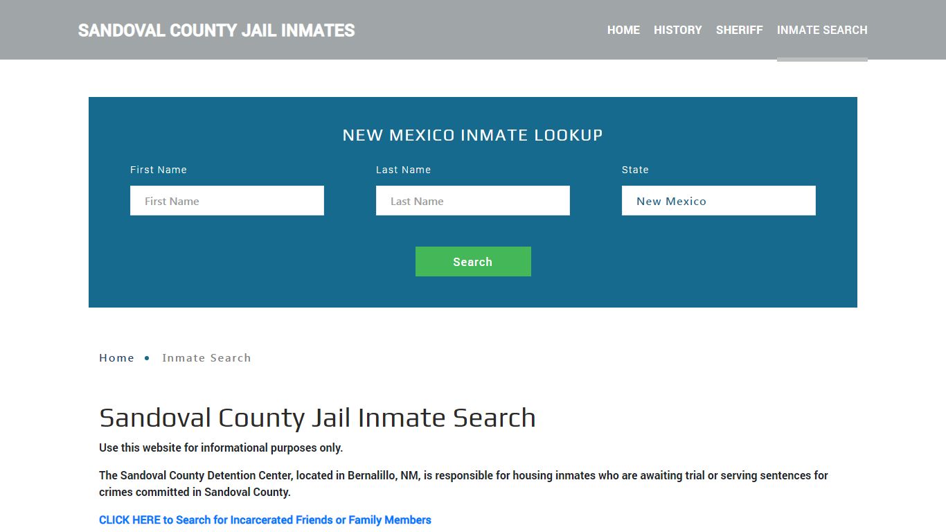 Sandoval County, NM Detainee Lookup