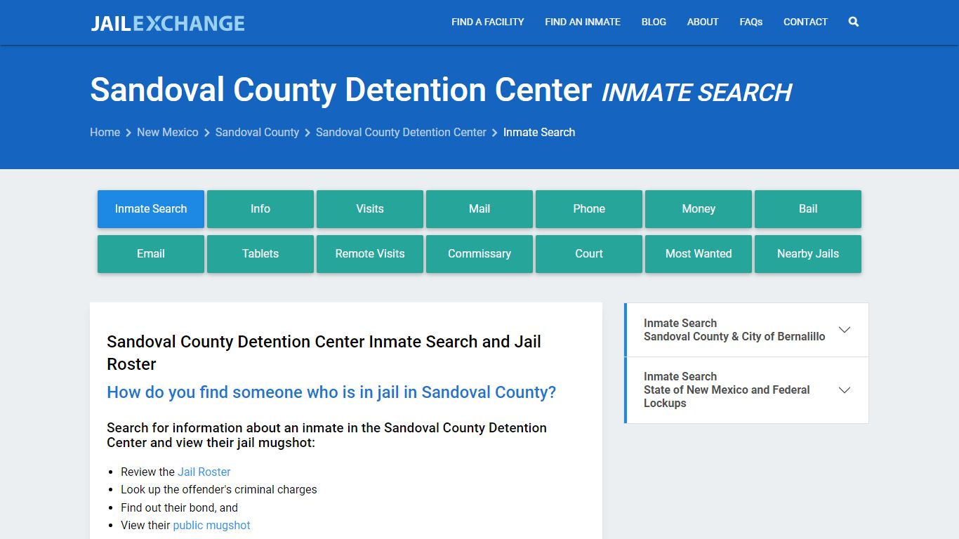 Sandoval County Detention Center Inmate Search - Jail Exchange