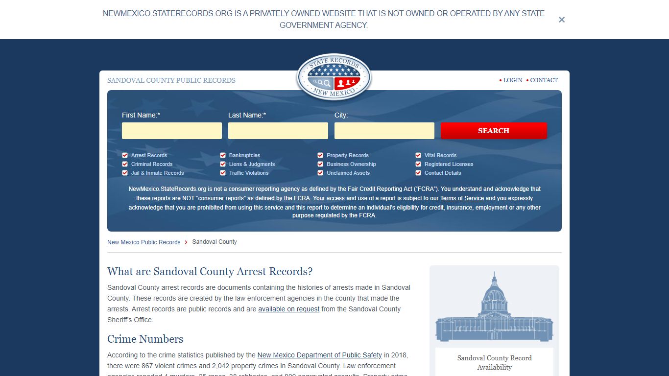Sandoval County Arrest, Court, and Public Records | StateRecords.org